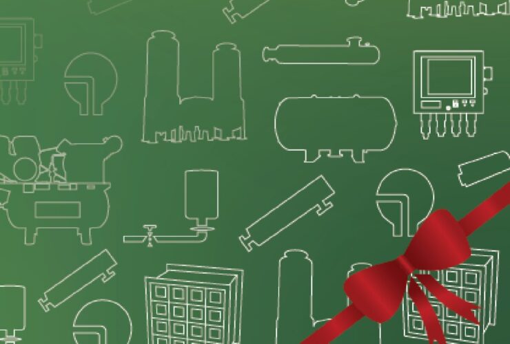 PULSCO Product Outlines on Green Background with Red Bow