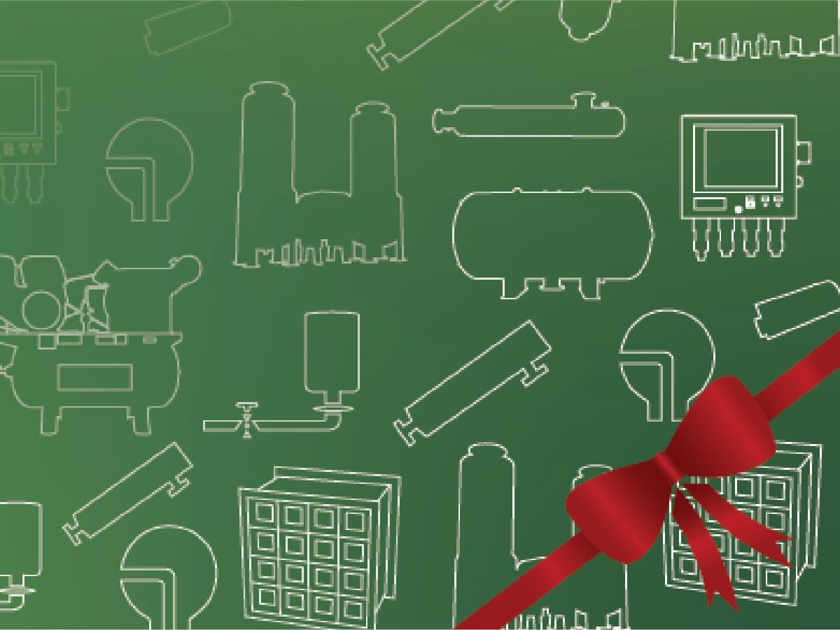 PULSCO Product Outlines on Green Background with Red Bow