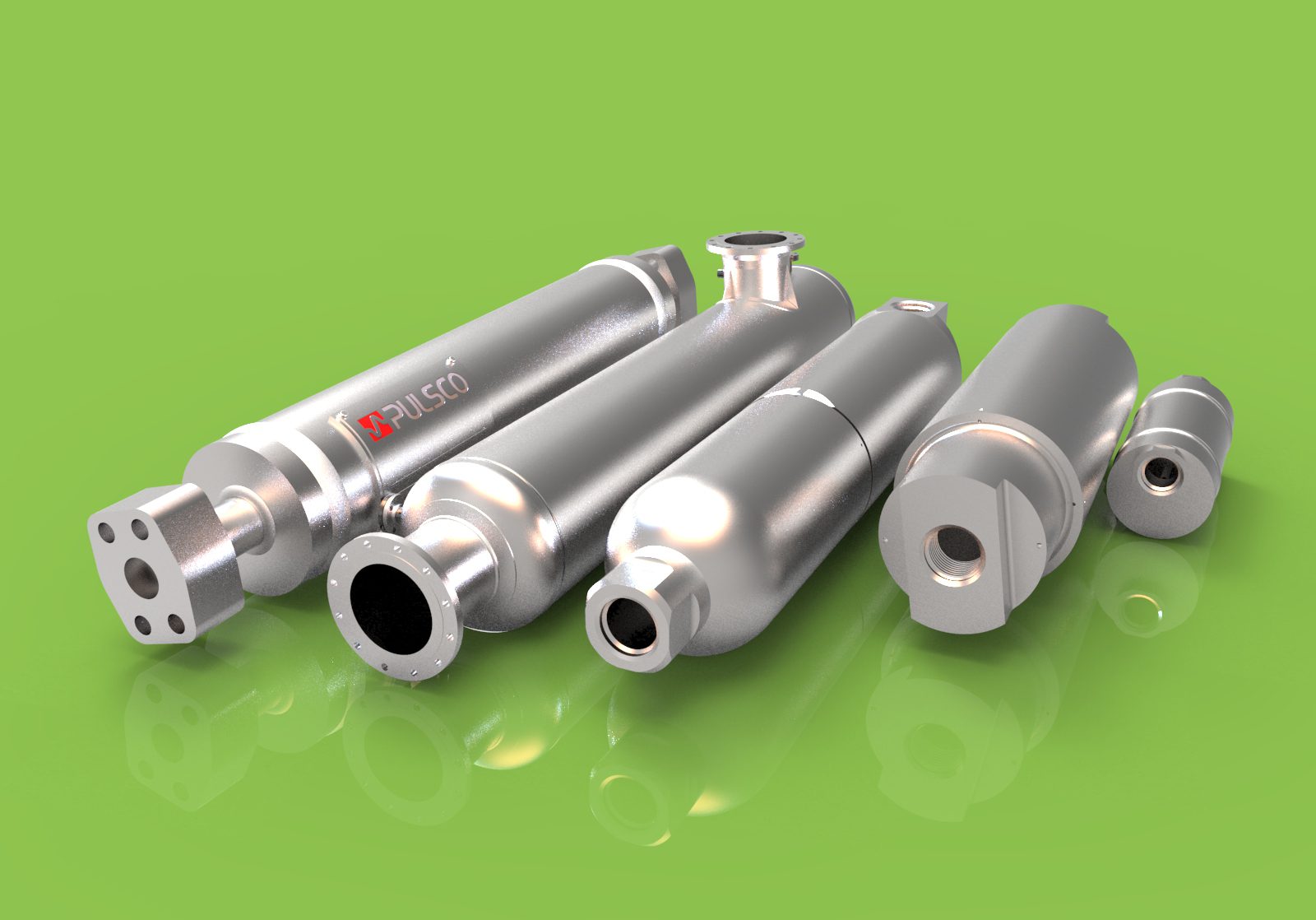 Pulsation Dampeners with Green Background