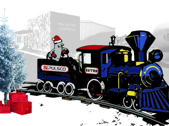 PULSCO Paul Strap on Train for the Holidays